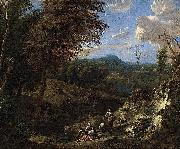 unknow artist Wooded Hilly Landscape